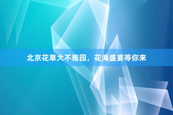 北京花草大不雅园，花海盛宴等你来